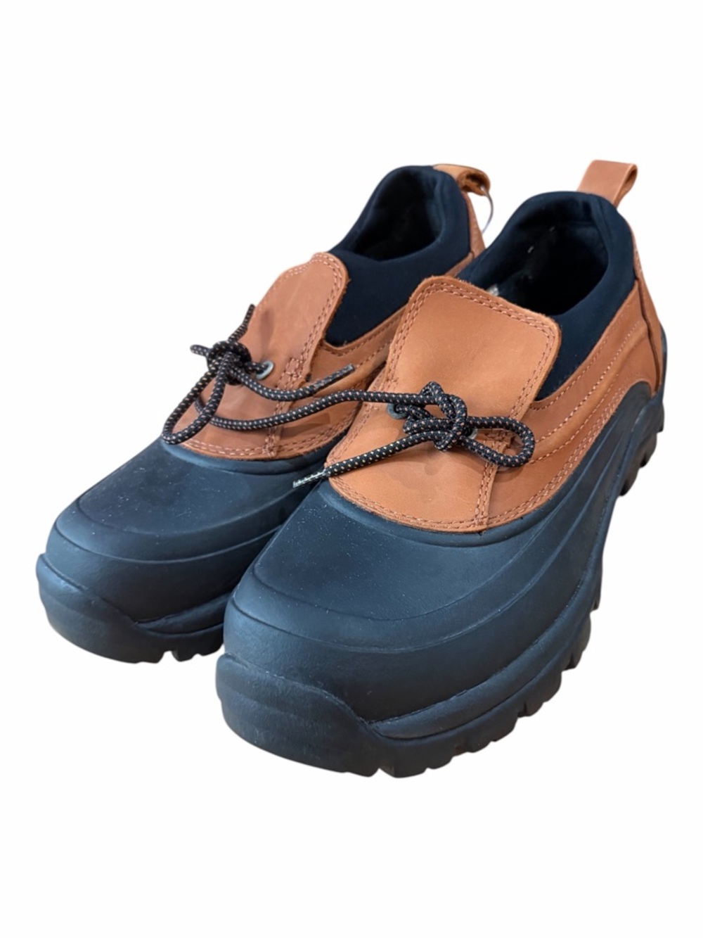 LANDS END All-Weather Leather Duck Boots Shoes Low‎ Chunky 8D WIDE